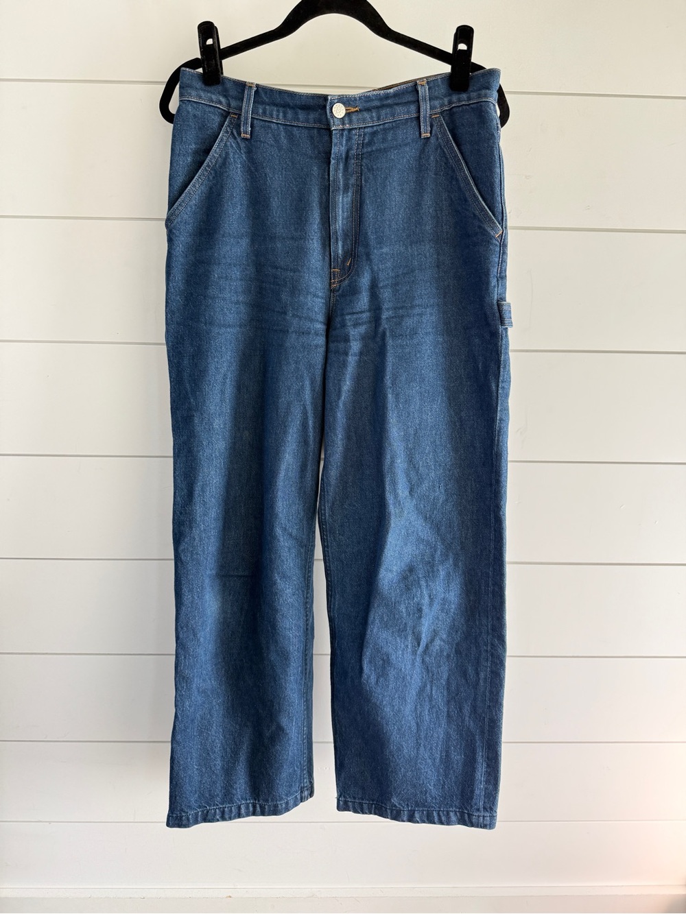 MOTHER “Snacks” Wide-Leg, High-Rise Jeans, Size 28
